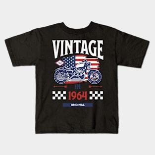 vintage 1964 60th birthday motorcycle tee for men Kids T-Shirt